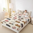 thumbnail image 4 of Feelyou Vintage Cartoon Train Bed Sheets, Steam Engine Vehicle King Sheets, Teens Kids Boys Girls Sheet Set, Microfiber Bedroom Decor, 4-Piece, 4 of 7