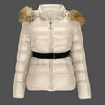 thumbnail image 3 of Hvyesh Women Quilted Jackets Dressy Faux Fur Hooded Puffer Coat Comfy Full Zipper Long Sleeve Padded Outwear Winter Coat Thermolite Outwear with Pockets, 3 of 8