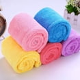 thumbnail image 3 of Household Hair Towel,Solid Color Coral Fleece Hair Towel Bath Dry Hat,Absorbent Quick Hair Drying Towels for Long Thick Hair,Multicolored Hair Drying Towel with Button,26"x10", 3 of 6
