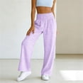 thumbnail image 5 of Einccm Womens High Waisted Wide Leg Pants - Checkered Casual Plaid Trousers with Pockets - Comfy Smocked Waist Flowy Bottoms for Vacation or Daily Wear, 5 of 7