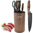 thumbnail image 1 of Kitchen Knife Set, 6 Pieces Cooking Knife Set for Kitchen, Non-Stick Stainless Steel Sharp Chef Knife Set with Ergonomic Handles, Professional Knife Block Set for Home Family Restaurant, 1 of 7