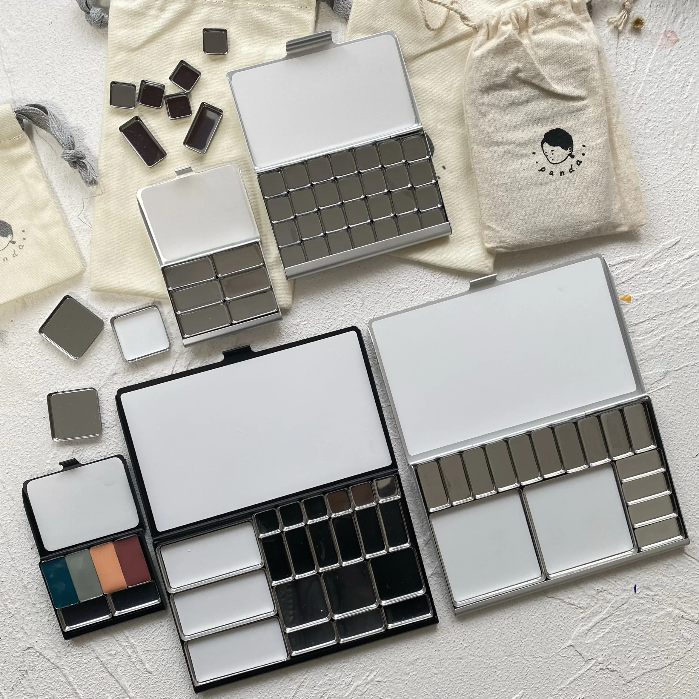Tn Travel Watercolor Box Portable Packaging Acuarela Palette Magnetic Grid Combination Color Palette Beginner Painting