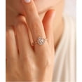 thumbnail image 2 of vylahjewellery Fabulous 2 Ct Oval Cut Halo Moissanite Diamond Ring Plated White Gold Engagement Ring, 2 of 4