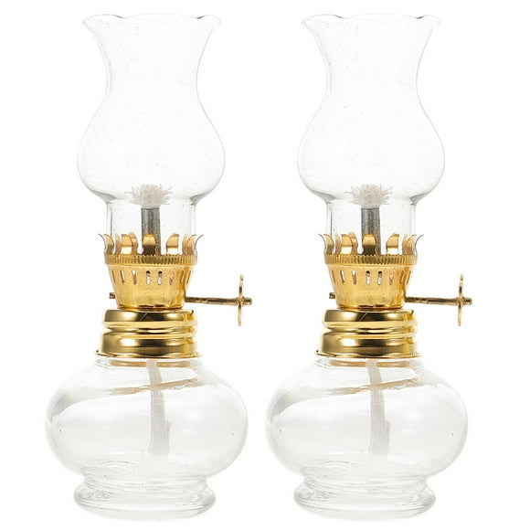 2Pcs Small Glass Oil Lamp Kerosene Oil Lamp Decor Home Kerosene Oil Lamp Wick Oil Lamp Wick Replacement Oil Lamp Kerosene Light Adorn