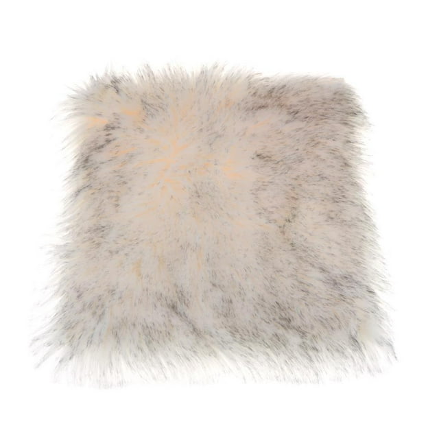 Alfombras mullidas de piel de oveja sintética para dormitorio, cojín para asiento de coche y ventana Blanco + gris