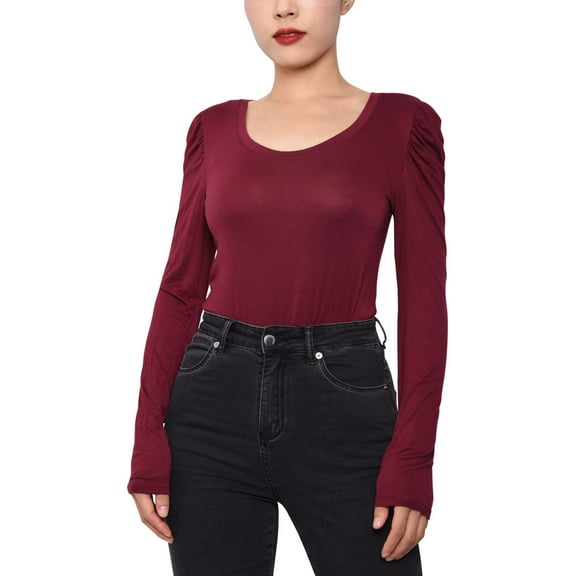 Derek Heart Juniors Ruched Sleeve Bodysuit