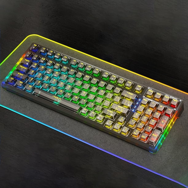 Teclado Gamer de 99 teclas, conexión de 3 modos, retroiluminación RGB para PC portátil de escritorio JShteea Nuevo