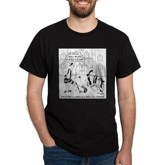 CafePress - Columbus As A Rebellious Teenager Dark T Shirt - Men's Classic Graphic Cotton T-Shirt