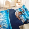 thumbnail image 4 of Feelyou Beach Sea Life Bedding Comforter Set for Kids Boys Girls, Tropical Coastal Animal Full Bedding Set, Blue, Blue Reversible, 7-Piece, 4 of 7