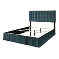 thumbnail image 5 of Home Design Larry Full Tufted Upholstered Panel Bed Frame with Button Tufted Headboard and Bed Skirt, Denim Blue, Easy Assembly, 5 of 7