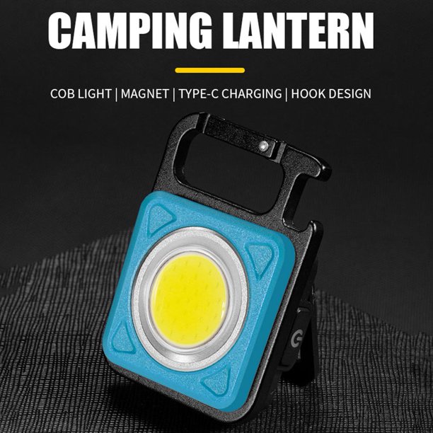Bombilla Linterna de llavero LED 500 lúmenes Luz de trabajo para acampar al aire libre (azul + caja) Wdftyju Para estrenar