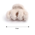 thumbnail image 5 of Eoperou Women Hair Claw Solid Color Soft Fluffy Plush Anti-slip Strong Claw Lighweight Portable Lady Hair Gripper Hair Organization Clamp, 5 of 7