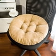 thumbnail image 2 of Khaki 45x45cm Round Chair Cushion Thick Plush Chair Mats Tatami Stool Pad Sofa Seat Mat for Office Computer Chair Cushions, 2 of 4
