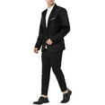 thumbnail image 2 of INSPIRE CHIC Men's Blazer One Button Notched Lapel Chest Pocket Front Flap Blazer M Black, 2 of 5