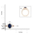 thumbnail image 4 of ANGARA Natural Oval 3.3 ct Blue Sapphire Split Shank Halo Ring in 14K Rose Gold for Women (Size-10x8mm) | September Birthstone, Anniversary, Jewelry Gift for Women | Natural Blue Sapphire Ring, 4 of 8