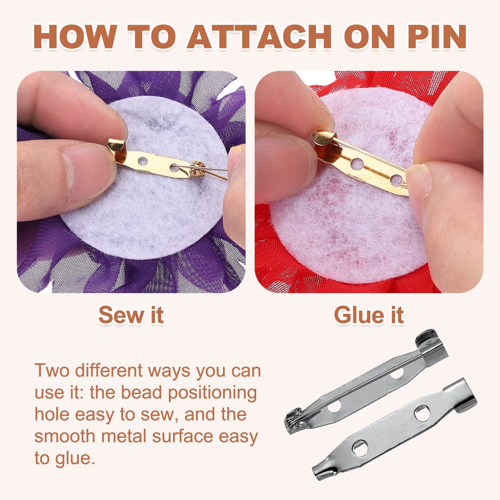 Uxcell 200 Pcs Brooch Pin Backs, Metal Bar Pins Backs Safety Clasp for DIY Crafts Name Tags Badges Corsage Jewelry Making(25/30/35/40mm, Grey)
