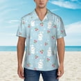 thumbnail image 2 of Bingfone Men's Short Sleeve Button Down Shirts Hawaiian Easter Rabbit Printed Beach Shirt, 2 of 7