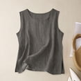 thumbnail image 3 of Tsesme Tank Tops for Women 2026 Summer Casual Sleeveless T-Shirt Round Neck Split Hem Loose Camisole Daily Wear ,Dark Gray,XXL, 3 of 6
