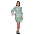 thumbnail image 4 of Moomaya Printed Short Robes For Women Cotton Robes For Women With Lace Trim, 4 of 6