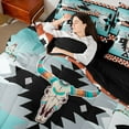 thumbnail image 4 of jejeloiu Exotic Bull Skull 7-Piece Twin Bedding Sets,Boho Tribal Bedding Comforter Set,Aztec Geometric Rhombus Sheet Sets For Men Women,Ultra Soft Home Decor Reversible, 4 of 8