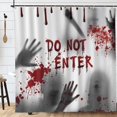 thumbnail image 2 of Halloween Shower Curtain with Bloody Hands for Halloween Decorations Theme Decor Props Bathroom Horror Bath Curtain 72"x72", 2 of 7