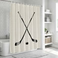 thumbnail image 6 of Beige Bathroom Shower Curtains with 12 Hooks Polyester Waterproof Shower Curtain for Stalls and Bathtubs Simple Gradient Ice Hockey Funny Sport Game Art Decorative Bathroom Privacy Curtain 72x72 Inch, 6 of 9