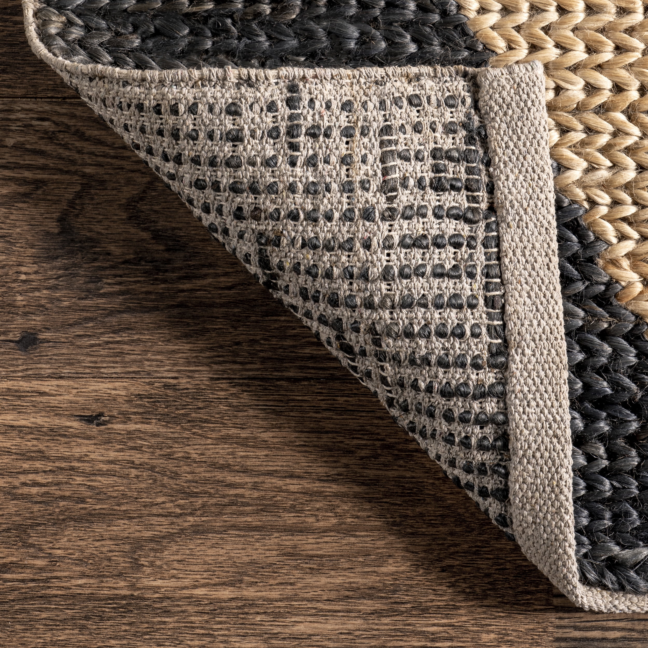 nuLOOM Linnie Bold Diamond Jute Area Rug, 5' x 8', Charcoal