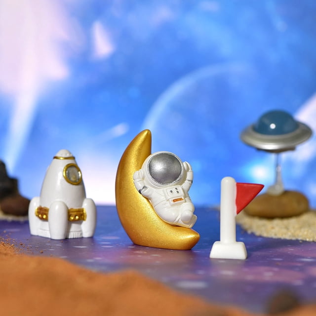 Decoración hogareña Gwong Astronauta Decoración Decorativa Cogida de llamativa Holding Cake Topper Miniatura Astronauta Decoración para regalos Gwong 21078206