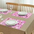 thumbnail image 3 of Pink Breast Cancer Summer Placemats Table Placemats Set Of 4-Linen Kitchen Washable Placemats Table Mats 11.8"x17.7" Non-Slip Heat Resistant, 3 of 6