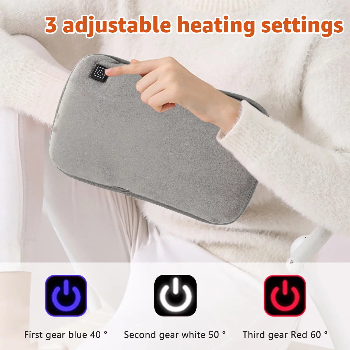 SESAVER Rechargeable Hot Water Bottle Electric USB Hot Water Bag with Plush  Cover Portable Hot Water Pouch Hand Feet Warmer for Menstrual Cramps Pain  Relief Cozy Nights Muscle Aches Back Pains 