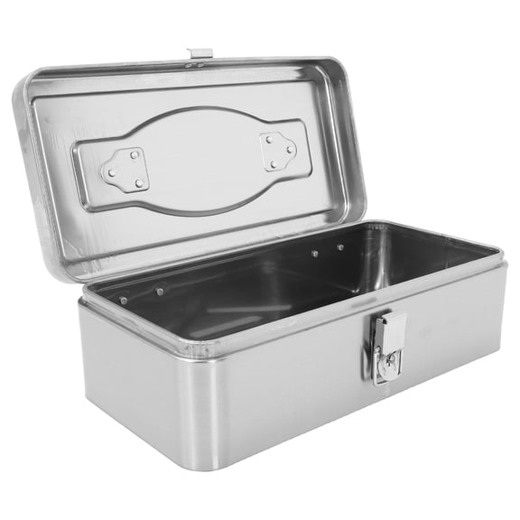 LOLIPPYY Stainless Steel Toolbox Metal Tool Storage Box Portable Handle for Efficient Use