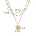 thumbnail image 2 of Double layer clavicle chain women's letter pendant, gold geometric choker, 2 of 5