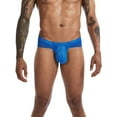 thumbnail image 3 of CVLIFE 3 Pack Men's Sexy Ice Silk Thongs Briefs with Bulge Pouch Low Rise Underwear, 3 of 6