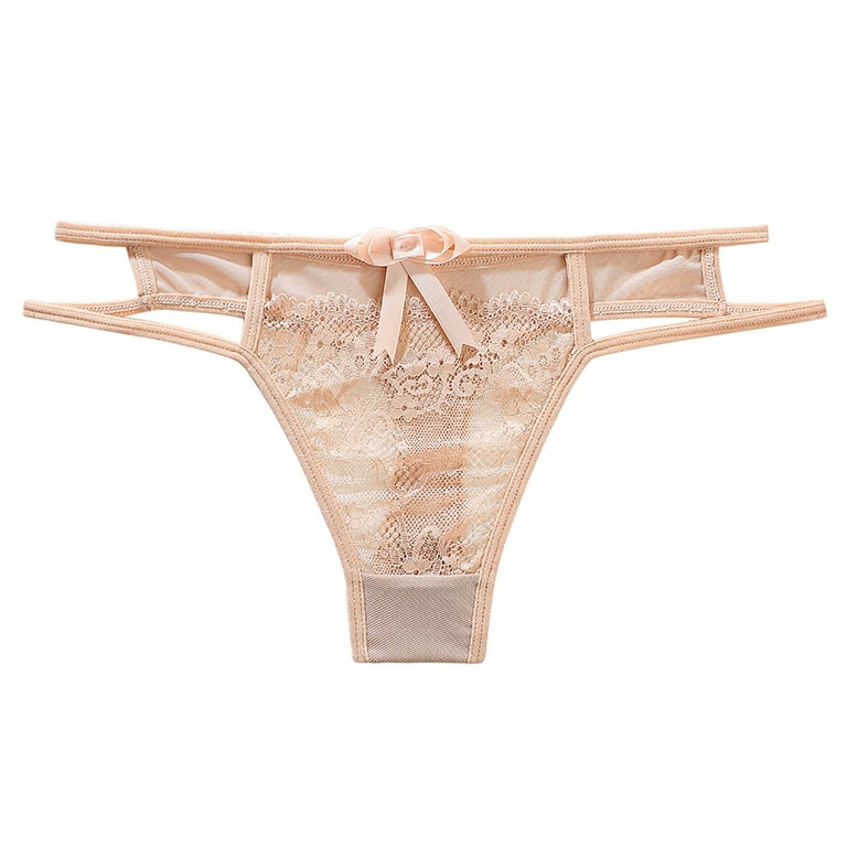 HUPOM Womens Panties Girls Underwear Thong Casual Belt Drop Waist Pink S