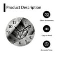 thumbnail image 4 of 12 Inch Wall Clock Battery Operated Silent Clock Decorative for Office, Kitchen, Outdoor, Living Room，Dark Grey Cat Hide Cute Kitten Kitty Animal Beautiful, 4 of 4
