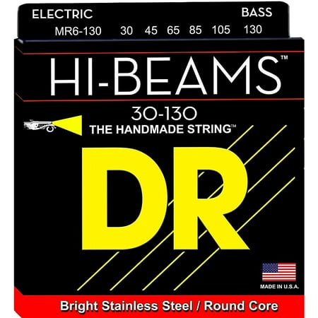 Beams 6 String Bass - DR Strings HI Beams 6 String Bass Medium .130 Low B (30-130)