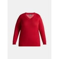 thumbnail image 5 of Terra & Sky Women's Plus V-Neck Fine Gauge Pullover Sweater, Lightweight, Sizes 0X-5X, 5 of 5