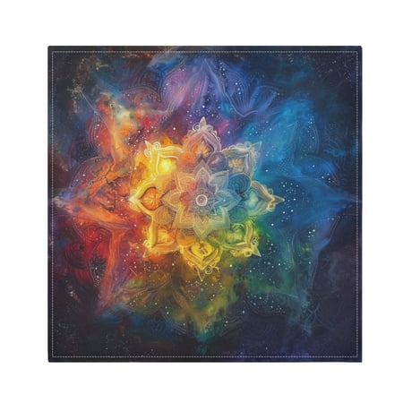 

JSTEL Mandala Rainbow Color Nebula Cloth Napkins Set of 6 20x20 Inch Washable and Reusable Napkin for Decoupage Dinner Party Everyday Use