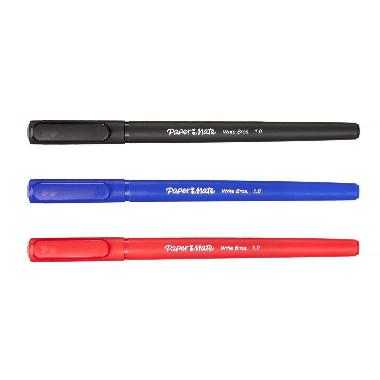 Paper Mate Ballpoint Pens, Write Bros. Assorted Colour Ink Pens, Medium Point (1.0 mm), 10 Count, Paper Mate