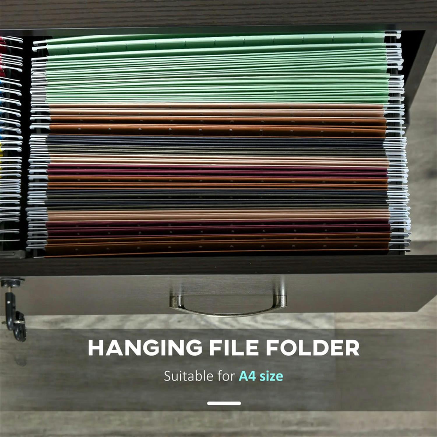 Demi Bonn Modern 2-Drawer Filing Cabinet with Lock and Keys, for Letter Size, Home Office, Lateral Storage File Cabinet, Brown