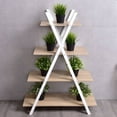 thumbnail image 3 of Costway Bookshelf Shelves X-Shape 4 Tier Ladder Storage Bookcase Display Home Office, 3 of 7