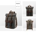thumbnail image 2 of Vintage Backpack Horse Leather Casual Oil Wax Canvas,Gray, 2 of 2