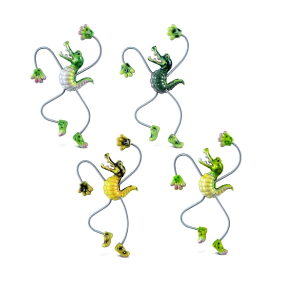 CoTa Global Alligator Refrigerator Springy Magnets Set of 4 - Assorted Color Cute Wild Animal Springy Magnets For Kitchen Fridge Door, Cool Crocodile Home & Office Novelty Decor Accessory - 4 Pack