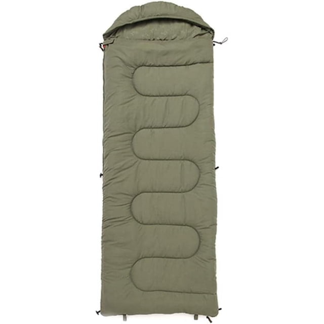 Sleeping Bags for Adults,Sleeping Bag Camping Cotton Splice Sleeping Bag Season Warm Pillow Hooded Envelope Sleeping Bag for Traveling Hiking (OliveGreen)