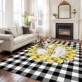 thumbnail image 2 of Summer Lemon Area Rugs 6'x9', Washable Small Throw Rugs for Kitchen Dining room, Farmhouse Yellow Fruit Plaid Wooden Grain Indoor Outdoor Rug Non-Slip Low Pile Carpet Runner Reversible Floor Mats, 2 of 8