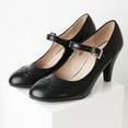 thumbnail image 7 of J. Adams Kym Mary Jane Shoes Women Oxford Pumps - Cute Low Kitten High Heels - Retro Vintage Shoes for Women 1950s Mary Janes Round Toe Shoe with Ankle Strap - Women Dress Shoes, 7 of 7