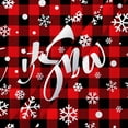 thumbnail image 5 of Christmas Tablecloth Christmas Table Cloth Plaid Tablecloth Black and Red Buffalo Checkered Let It Snow Washable Table Cover for Party Decoration Round Christmas Tablecloth 60 inch, 5 of 6