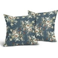 thumbnail image 2 of Vintage Blue Flower Throw Pillow Covers 16x16 Inch Chinoiserie Pillow Cover Spring Summer Floral Outdoor Pillow Cases Cotton Linen Cushion Covers for Couch Sofa Bedroom Chinoiserie Decor (Pack of 2), 2 of 6