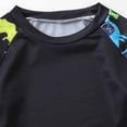 thumbnail image 4 of Kids' Long Sleeve Cartoon Sark Print Quck Dry 2 Piece Swimsuit Set With Swim Trunks, 4 of 8