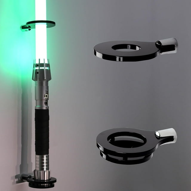 HHUXIUE lightsaber stand lightsaber display stand lightsaber holder lightsaber wall mount vertical acrylic lightsaber display stand for lightsaber storage and display (black 1 Hole 1 pack)
